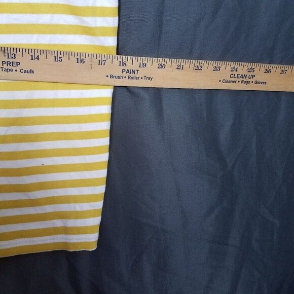 Bizzy Sewing Small Pull On Knee Length Pencil Skirt Yellow White Stripes S - Picture 8 of 12
